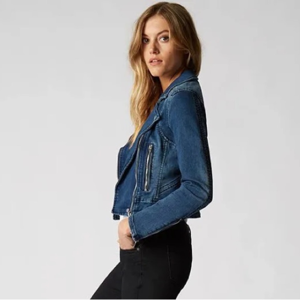 Blank NYC Denim Moto Jacket size S